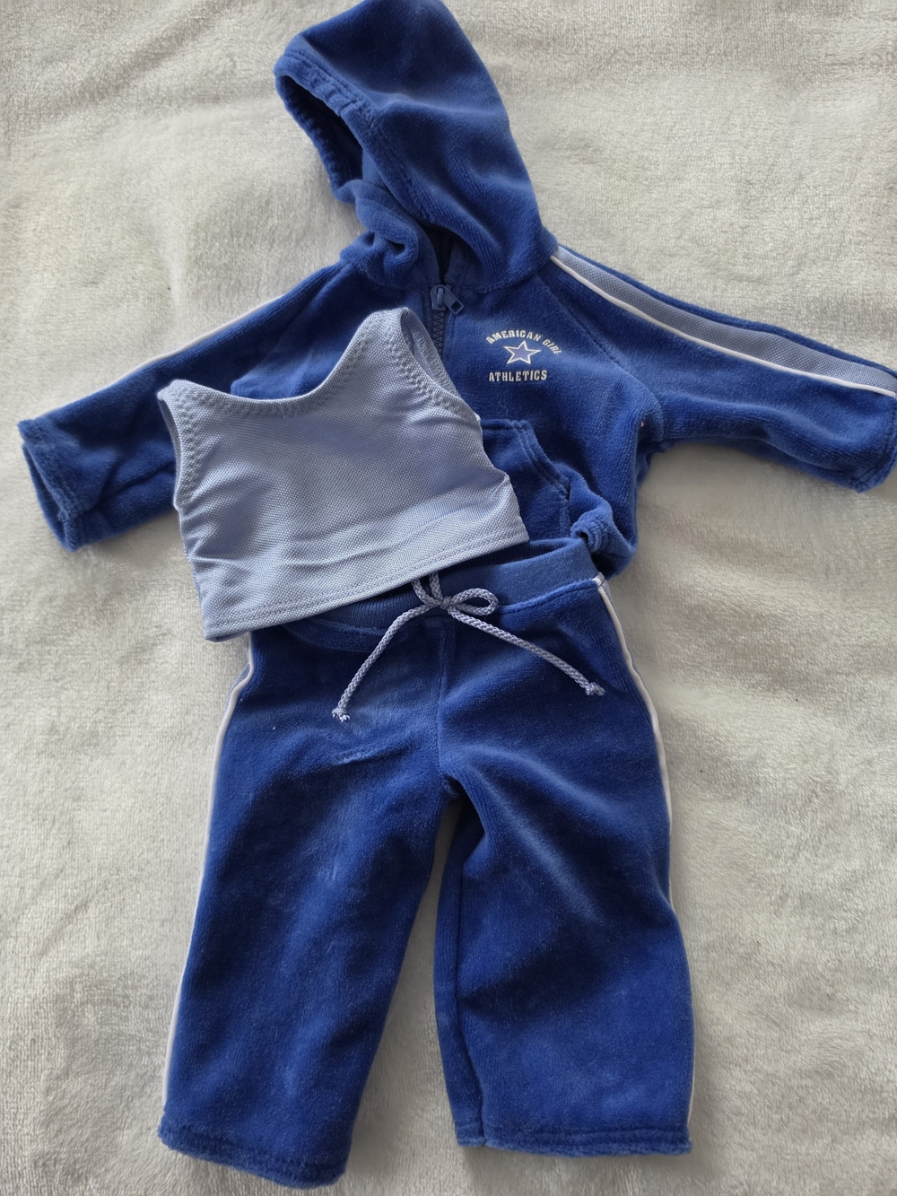 Retired 2000 American Girl Athlethis blue velour sweatsuit